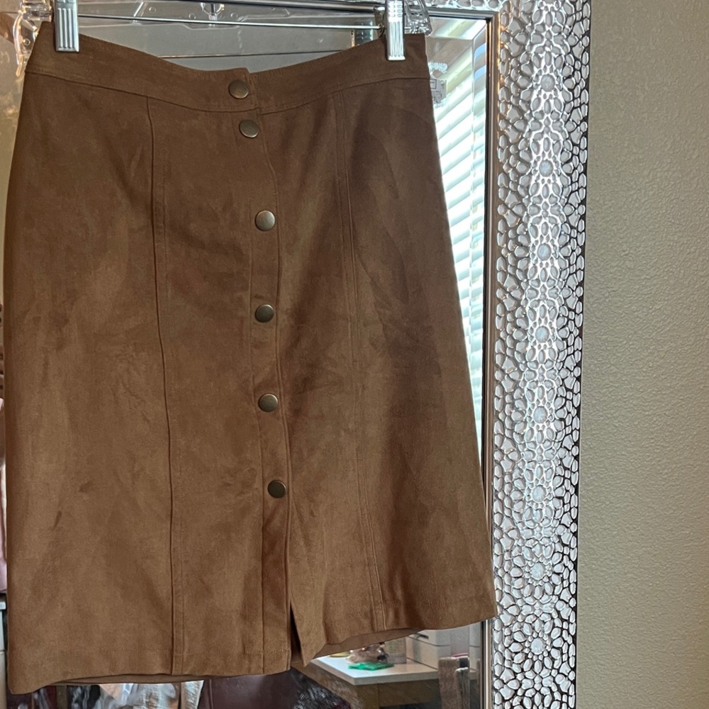 Abercrombie & Fitch Brown Button-Front Pencil Skirt